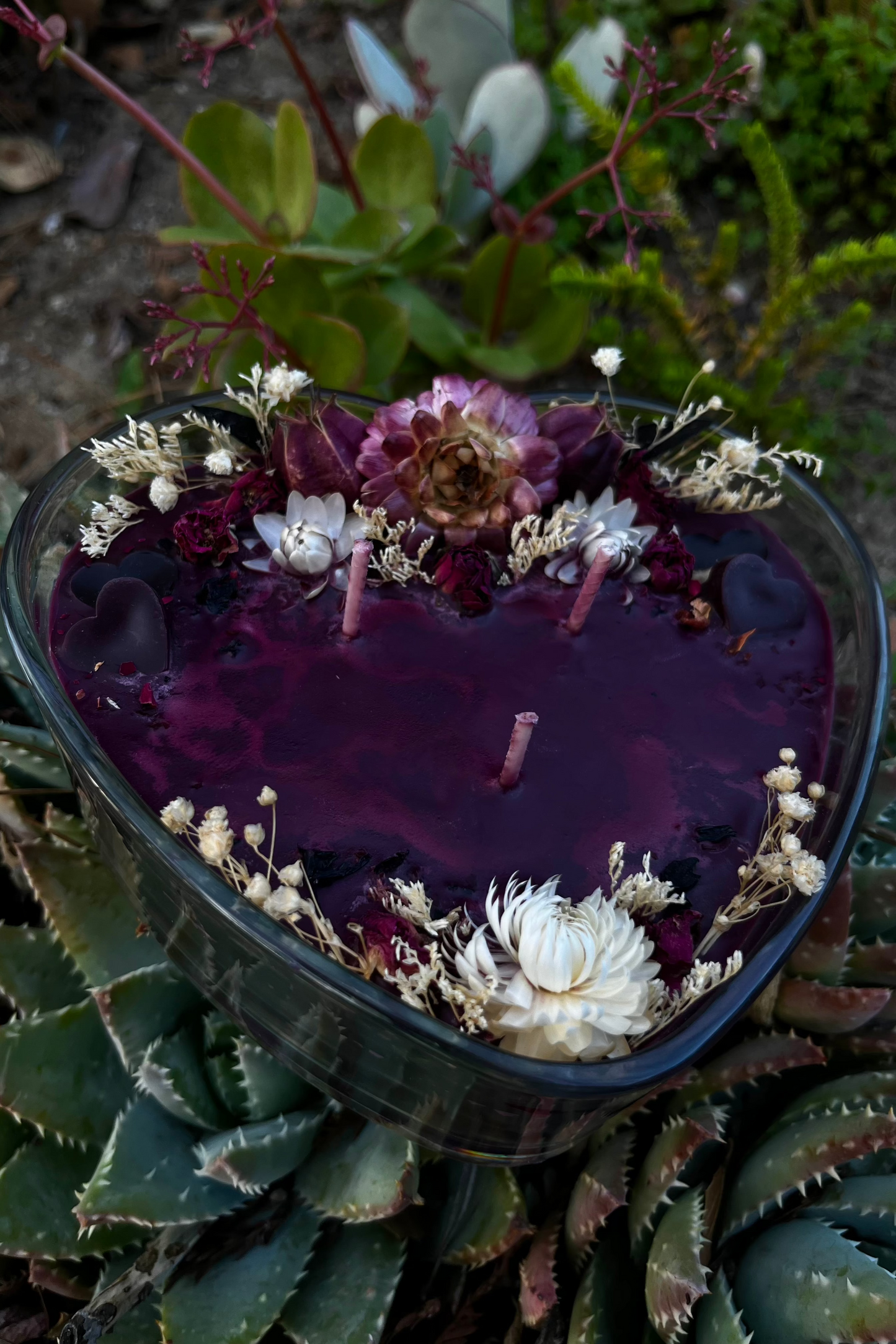 Black Plum & Amber • Heart Candle