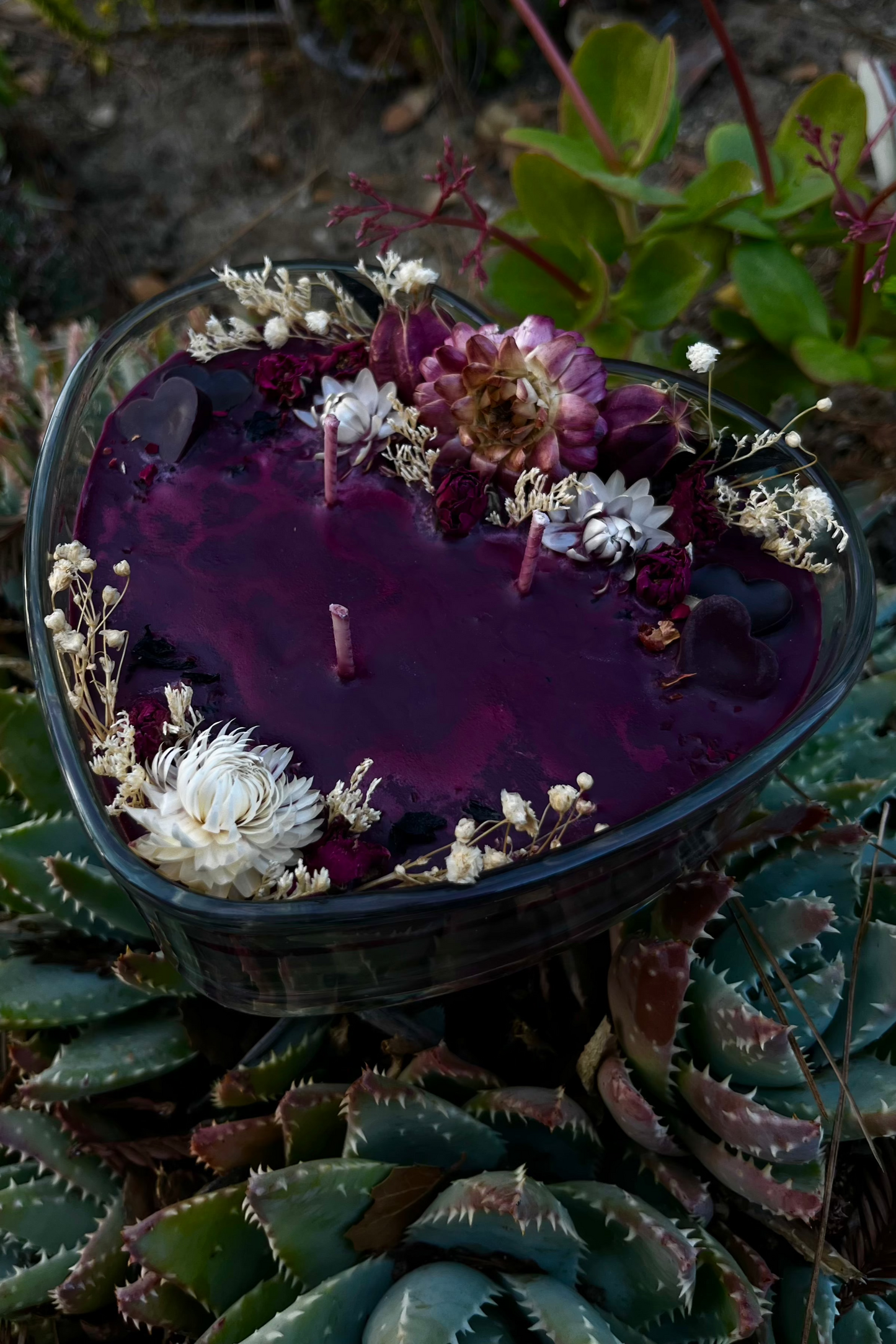 Black Plum & Amber • Heart Candle